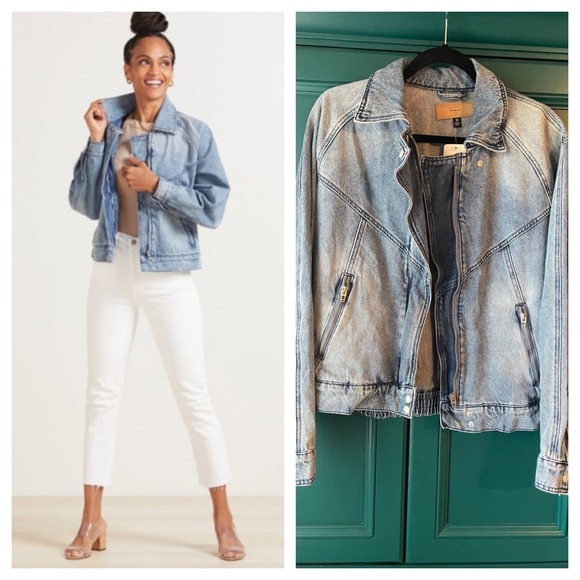 Evereve Jackets & Coats Nwt Evereve Blank Denim Jacket 9s Bomber